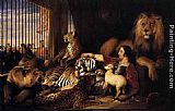 Isaac Canvas Paintings - Isaac van Amburgh and his Animals